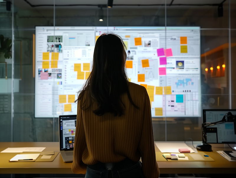 Profesionales de planificación financiera trabajando con clientes en oficina moderna